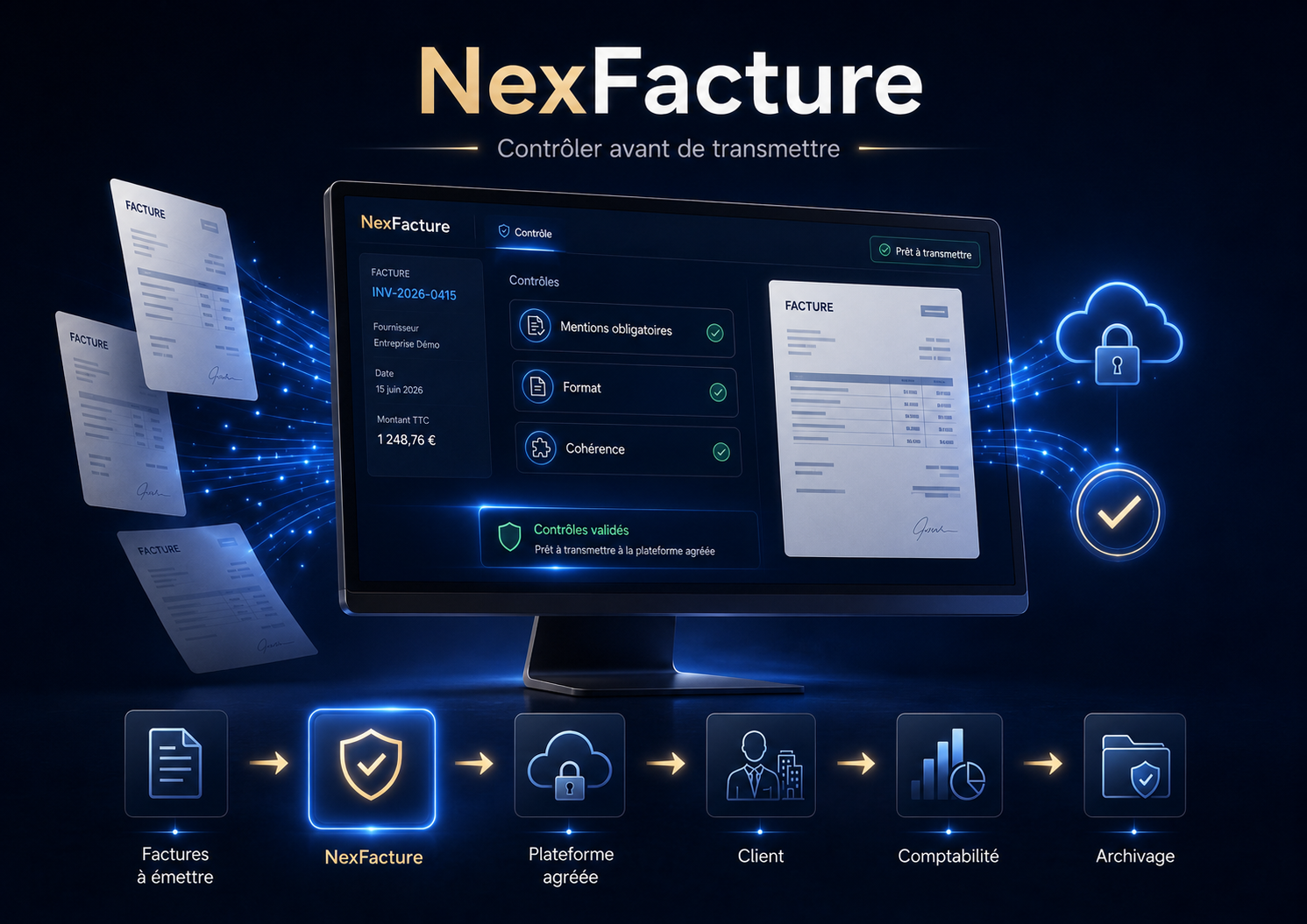 Aperçu de l'application NexFacture